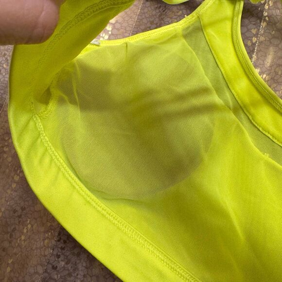 VSX Sport Victorias Secret Neon Yellow Strappy Longline Sports Bra S/M - Picture 4 of 5